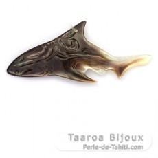 Haifisch Anhnger aus TahitiPerlmutt