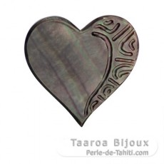 Herzform aus TahitiPerlmutt - 26 x 26 mm