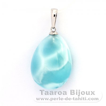 Sterling Silber Anhnger und 1 Larimar - 20 x 15 x 8 mm - 4.5 gr