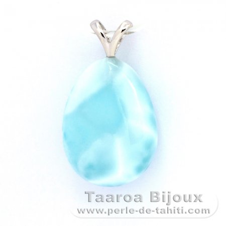 Sterling Silber Anhnger und 1 Larimar - 20 x 15 x 8 mm - 4.2 gr