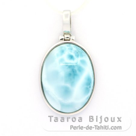 Sterling Silber Anhnger und 1 Larimar - 20 x 15 x 7 mm - 3.8 gr