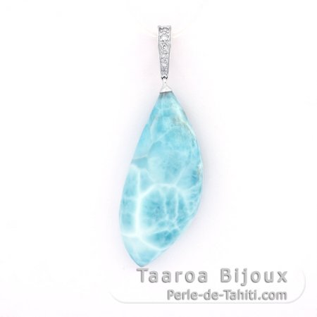 Sterling Silber Anhnger und 1 Larimar - 38 x 17 x 9 mm - 9 gr