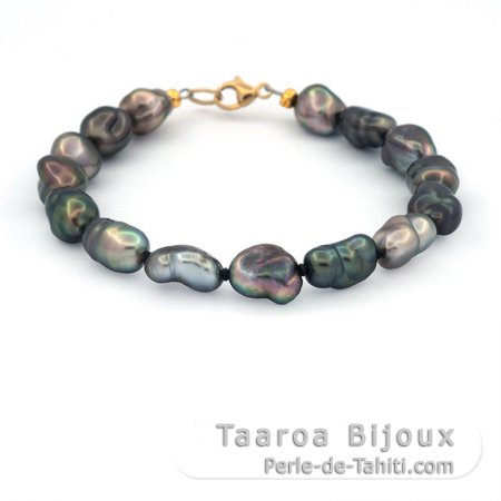 15 Tahiti Keishi und 18K Gold