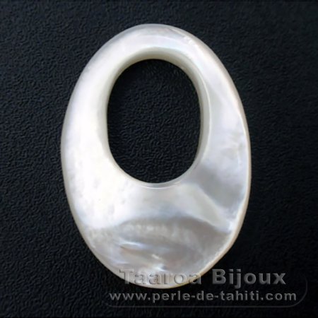 Ovale Form aus Perlmutt - 28 x 20 x 4.2 mm