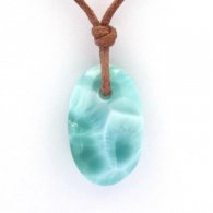 Gewachsene Baumwolle Halsband und 1 Larimar - 21.5 x 13.2 x 6.4 mm - 2.85 gr