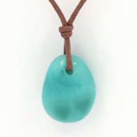 Gewachsene Baumwolle Halsband und 1 Larimar - 19.5 x 15.5 x 9 mm - 4.3 gr