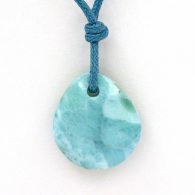 Gewachsene Baumwolle Halsband und 1 Larimar - 17 x 15 x 5.1 mm - 1.96 gr