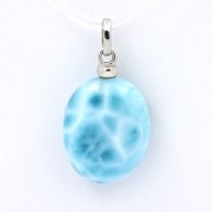 Sterling Silber Anhnger und 1 Larimar - 17 x 13.5 x 6.7 mm - 2.75 gr