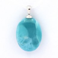 Sterling Silber Anhnger und 1 Larimar - 20 x 14.5 x 7.7 mm - 3.75 gr