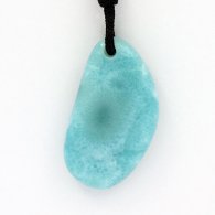 Gewachsene Baumwolle Halsband und 1 Larimar - 29 x 17 x 5.6 mm - 5.33 gr