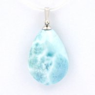 Sterling Silber Anhnger und 1 Larimar - 20 x 14.8 x 7.5 mm - 3.4 gr