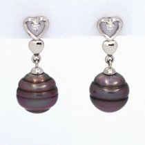 Sterling Silber Ohrringe und 2 Circlese TahitiPerlen C 8.6 mm