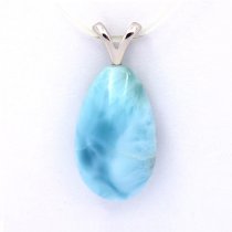 Sterling Silber Anhnger und 1 Larimar - 18 x 11 x 7 mm - 2.4 gr