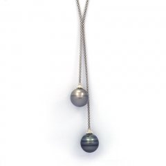 Sterling Silber Halsband und 2 Circlese TahitiPerlen C 13 und 13.1 mm
