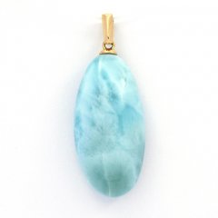 18K Gold Anhnger und 1 Larimar - 25.5 x 13 x 7.5 mm - 3.97 gr