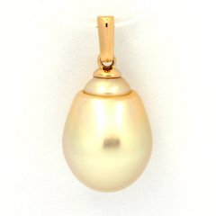 18K Gold Anhnger und 1 Barock Perle von Australien B 10.5 mm