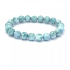 Armband aus 20 Larimar-Perlen - 16 cm - 26 gr