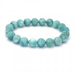 Armband aus 20 Larimar-Perlen - 15.5 cm - 26 gr