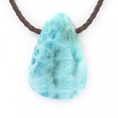 Baumwolle Halsband und 1 Larimar - 44 x 30 x 8 mm - 19.2 gr