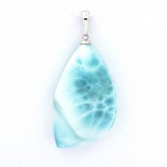 Sterling Silber Anhnger und 1 Larimar - 31 x 18 x 8 mm - 7.8 gr