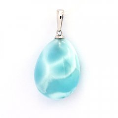 Sterling Silber Anhnger und 1 Larimar - 20 x 15 x 8 mm - 4.5 gr