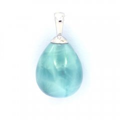 Sterling Silber Anhnger und 1 Larimar - 15 x 10.2 mm - 1.88 gr