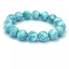 Armband aus 16 Larimar-Perlen - 18 cm - 66.8 gr