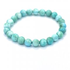 Armband aus 24 Larimar-Perlen - 15 cm - 12.4 gr