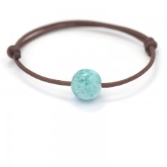 Baumwolle Armband und 1 Larimar - 11.4 mm - 2.6 gr