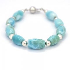 Armband aus 9 Larimar - 18.5 cm - 13.4 gr