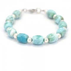 Armband aus 11 Larimar - 18 cm - 11.6 gr