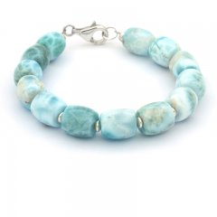 Armband aus 13 Larimar - 17.5 cm - 20.1 gr