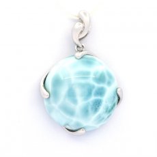 Sterling Silber Anhnger und 1 Larimar - 21 mm - 5.42 gr