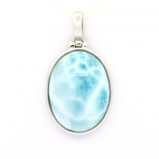 Sterling Silber Anhnger und 1 Larimar - 20 x 15 x 7 mm - 3.8 gr