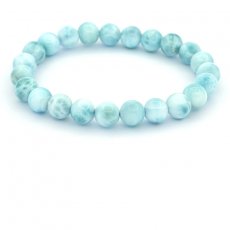 Armband aus 23 Larimar-Perlen - 7.5 bis 7.8 mm - 15 cm - 14.3 gr