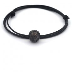 Leder Halsband und 1 TahitiPerle Gravierte 12.3 mm