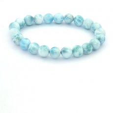 Armband aus 22 Larimar-Perlen - 8 bis 8.4 mm - 15 cm - 18 gr