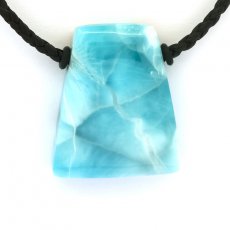 Baumwolle Halsband und 1 Larimar - 32 x 27 x 9 mm - 16 gr