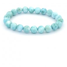 Armband aus 22 Larimar-Perlen - 8 bis 8.4 mm - 16 cm - 17.8 gr