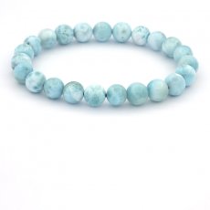 Armband aus 23 Larimar-Perlen - 7.9 bis 8.2 mm - 17 cm - 17.7 gr