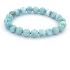 Armband aus 22 Larimar-Perlen - 7.8 bis 8.3 mm - 17 cm - 17 gr