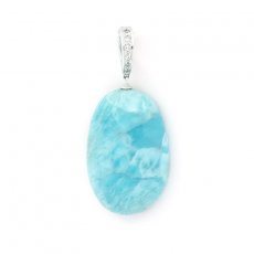 Sterling Silber Anhnger und 1 Larimar - 31 x 20 x 8.5 mm - 8.9 gr