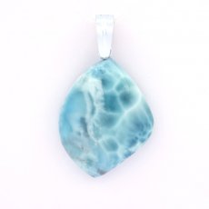 Sterling Silber Anhnger und 1 Larimar - 35 x 27 x 9 mm - 13.5 gr