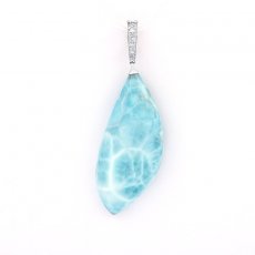 Sterling Silber Anhnger und 1 Larimar - 38 x 17 x 9 mm - 9 gr