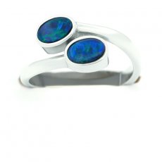 925er Sterling Silber Ring und 2 Australischer Opal