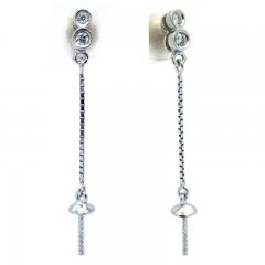 Ohrringe fr Perlen von 7.5 bis 10 mm - Silber