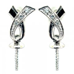 Ohrringe fr Perlen von 8 bis 12 mm - Silber