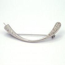 Rhodiniertem 925er Sterling Silber Brosche von 1 Perle von 9.5 bis 12 mm